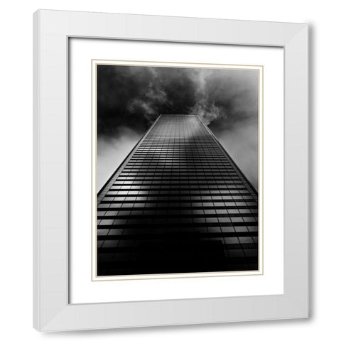 King Street Toronto No 101 White Modern Wood Framed Art Print with Double Matting by Carson, Brian