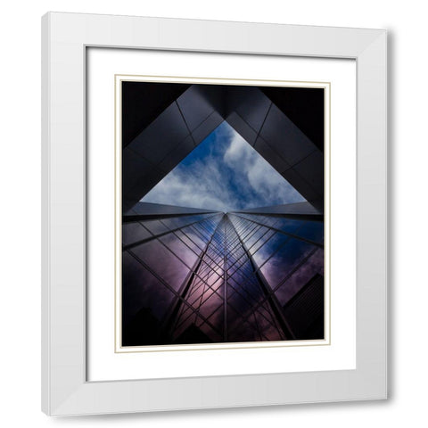 King Street Toronto No 102 White Modern Wood Framed Art Print with Double Matting by Carson, Brian