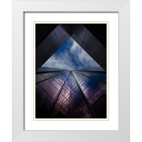King Street Toronto No 102 White Modern Wood Framed Art Print with Double Matting by Carson, Brian