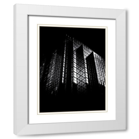 King Street Toronto No 121 White Modern Wood Framed Art Print with Double Matting by Carson, Brian