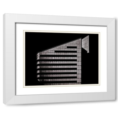 Front Street Toronto No 123 White Modern Wood Framed Art Print with Double Matting by Carson, Brian