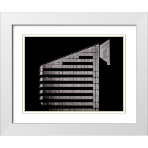 Front Street Toronto No 123 White Modern Wood Framed Art Print with Double Matting by Carson, Brian