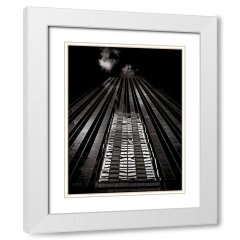 King Street Toronto No 130 White Modern Wood Framed Art Print with Double Matting by Carson, Brian