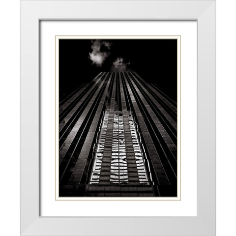 King Street Toronto No 130 White Modern Wood Framed Art Print with Double Matting by Carson, Brian