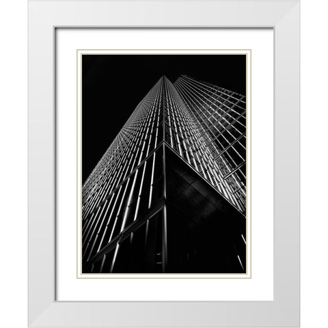 King Street Toronto No 150 White Modern Wood Framed Art Print with Double Matting by Carson, Brian