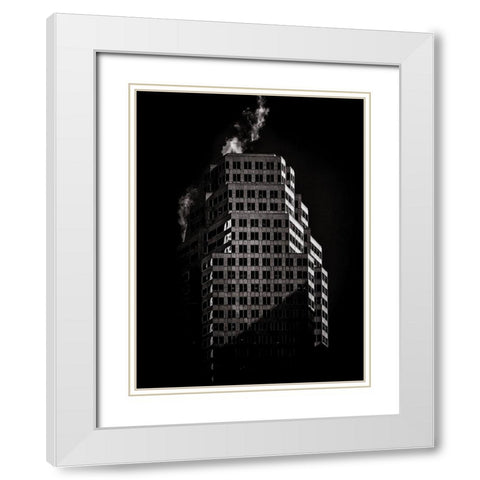 Bay Street Toronto No 181 White Modern Wood Framed Art Print with Double Matting by Carson, Brian