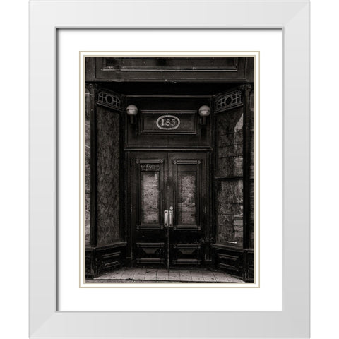 King Street Toronto No 185 White Modern Wood Framed Art Print with Double Matting by Carson, Brian