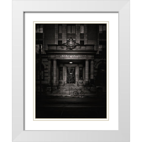 King Street Toronto No 212 White Modern Wood Framed Art Print with Double Matting by Carson, Brian