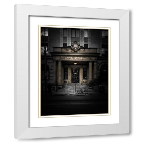 King Street Toronto No 212 Color White Modern Wood Framed Art Print with Double Matting by Carson, Brian