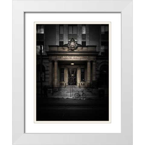 King Street Toronto No 212 Color White Modern Wood Framed Art Print with Double Matting by Carson, Brian