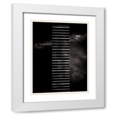 King Street Toronto No 2243 White Modern Wood Framed Art Print with Double Matting by Carson, Brian