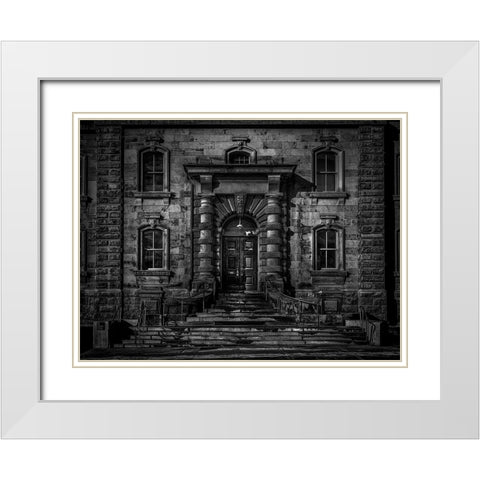 Gerrard Street East Toronto No 5502 White Modern Wood Framed Art Print with Double Matting by Carson, Brian