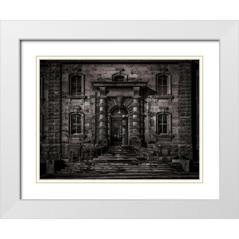 Gerrard Street East Toronto No 5502 Monochrome White Modern Wood Framed Art Print with Double Matting by Carson, Brian