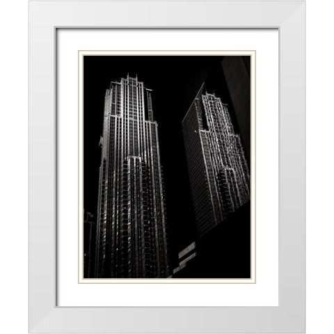Bay Street Toronto No 7631 White Modern Wood Framed Art Print with Double Matting by Carson, Brian