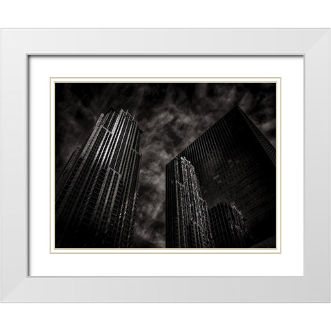 Bay Street Toronto No 7633 White Modern Wood Framed Art Print with Double Matting by Carson, Brian