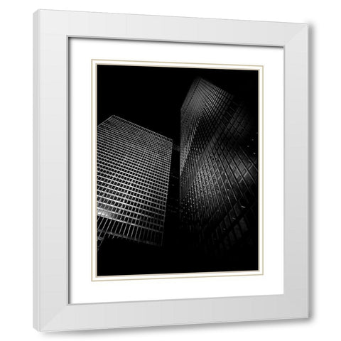 King Street Toronto No 5577 White Modern Wood Framed Art Print with Double Matting by Carson, Brian