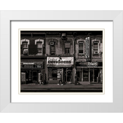 One Stop Shopping No 2 White Modern Wood Framed Art Print with Double Matting by Carson, Brian
