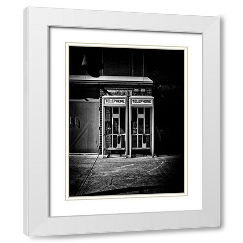 Phone Booth No 1 White Modern Wood Framed Art Print with Double Matting by Carson, Brian