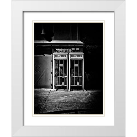 Phone Booth No 1 White Modern Wood Framed Art Print with Double Matting by Carson, Brian