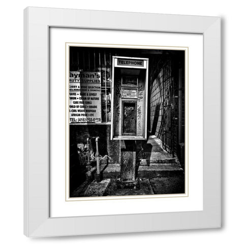 Phone Booth No 2 White Modern Wood Framed Art Print with Double Matting by Carson, Brian