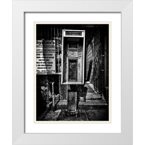 Phone Booth No 2 White Modern Wood Framed Art Print with Double Matting by Carson, Brian