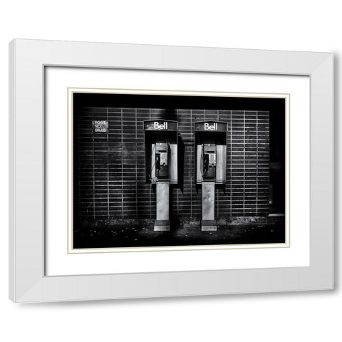 Phone Booth No 3 White Modern Wood Framed Art Print with Double Matting by Carson, Brian