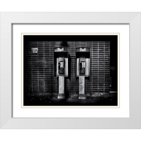 Phone Booth No 3 White Modern Wood Framed Art Print with Double Matting by Carson, Brian
