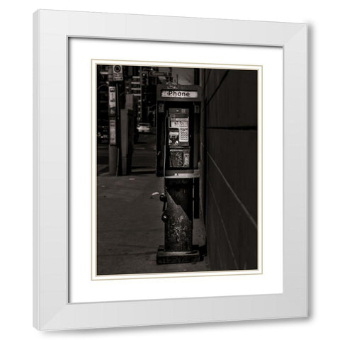 Phone Booth No 7 White Modern Wood Framed Art Print with Double Matting by Carson, Brian