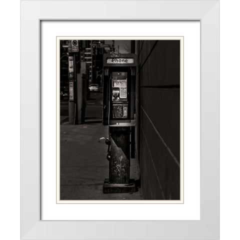 Phone Booth No 7 White Modern Wood Framed Art Print with Double Matting by Carson, Brian