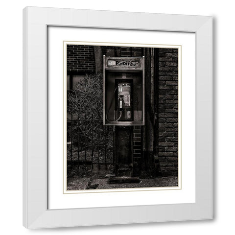 Phone Booth No 8 White Modern Wood Framed Art Print with Double Matting by Carson, Brian