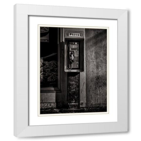 Phone Booth No 9 White Modern Wood Framed Art Print with Double Matting by Carson, Brian