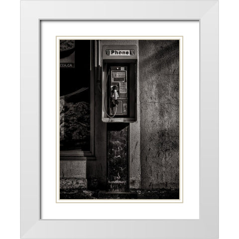 Phone Booth No 9 White Modern Wood Framed Art Print with Double Matting by Carson, Brian