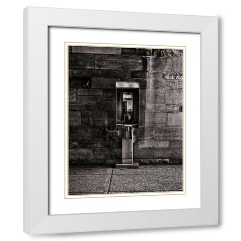Phone Booth No 10 White Modern Wood Framed Art Print with Double Matting by Carson, Brian