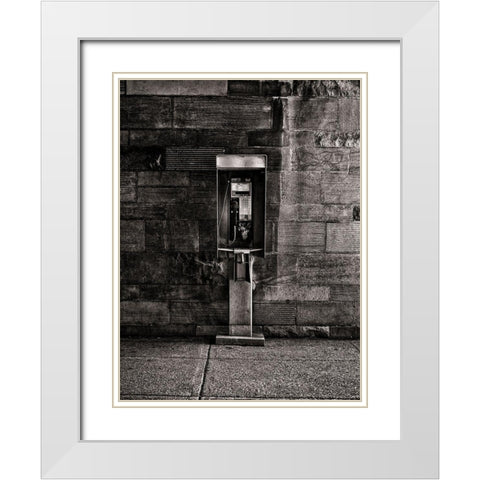 Phone Booth No 10 White Modern Wood Framed Art Print with Double Matting by Carson, Brian