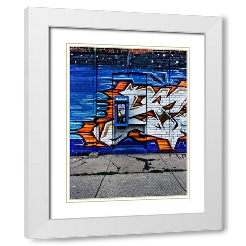 Phone Booth No 12 Color White Modern Wood Framed Art Print with Double Matting by Carson, Brian