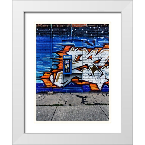 Phone Booth No 12 Color White Modern Wood Framed Art Print with Double Matting by Carson, Brian
