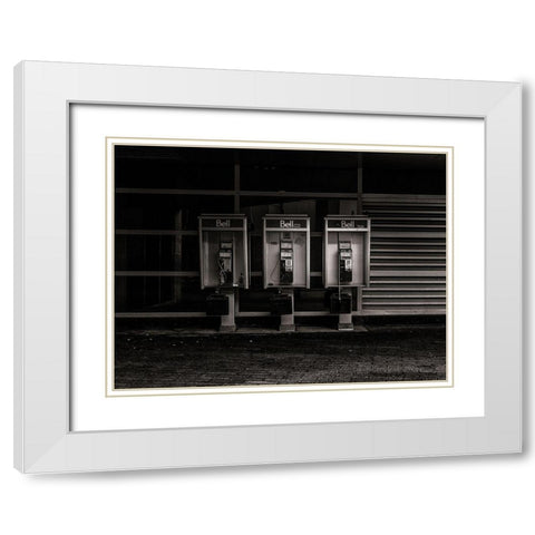 Phone Booth No 15 White Modern Wood Framed Art Print with Double Matting by Carson, Brian