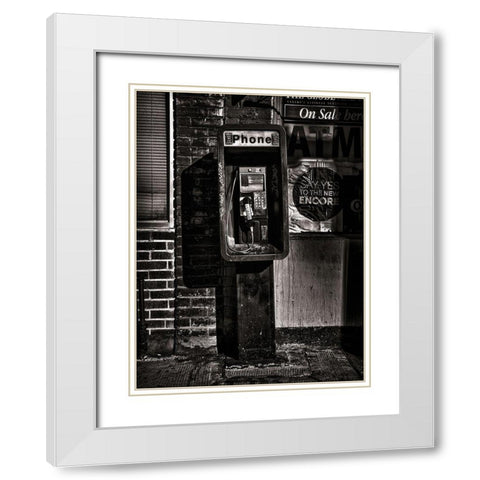 Phone Booth No 17 White Modern Wood Framed Art Print with Double Matting by Carson, Brian