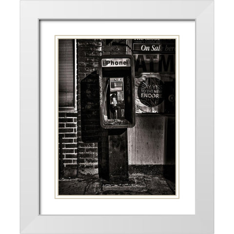 Phone Booth No 17 White Modern Wood Framed Art Print with Double Matting by Carson, Brian