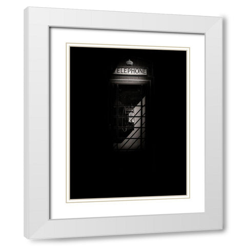 Phone Booth No 18 White Modern Wood Framed Art Print with Double Matting by Carson, Brian