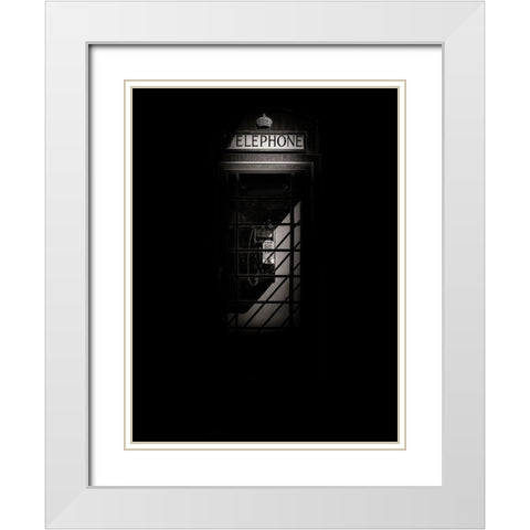Phone Booth No 18 White Modern Wood Framed Art Print with Double Matting by Carson, Brian
