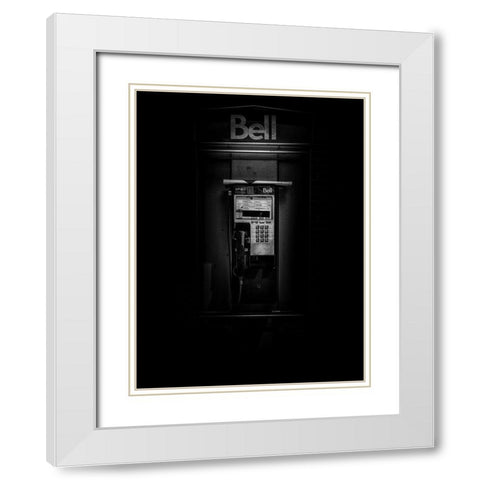 Phone Booth No 21 White Modern Wood Framed Art Print with Double Matting by Carson, Brian