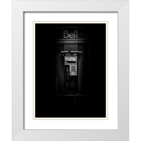 Phone Booth No 21 White Modern Wood Framed Art Print with Double Matting by Carson, Brian