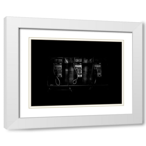Phone Booth No 22 White Modern Wood Framed Art Print with Double Matting by Carson, Brian