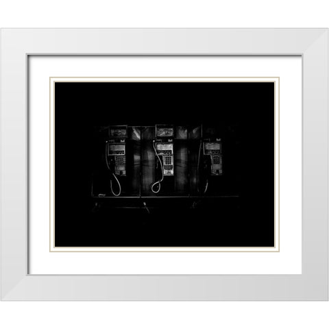Phone Booth No 22 White Modern Wood Framed Art Print with Double Matting by Carson, Brian