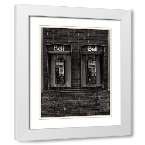 Phone Booth No 23 White Modern Wood Framed Art Print with Double Matting by Carson, Brian