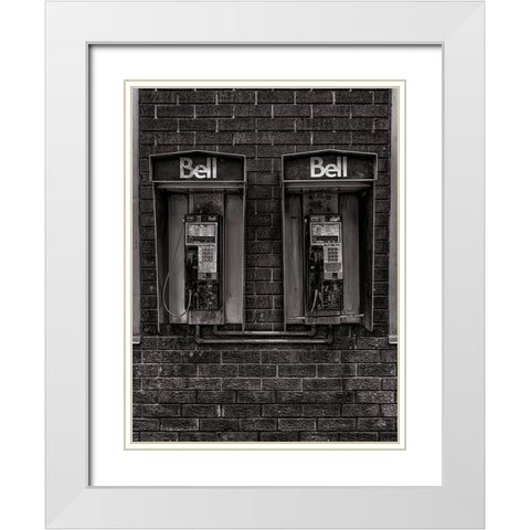 Phone Booth No 23 White Modern Wood Framed Art Print with Double Matting by Carson, Brian