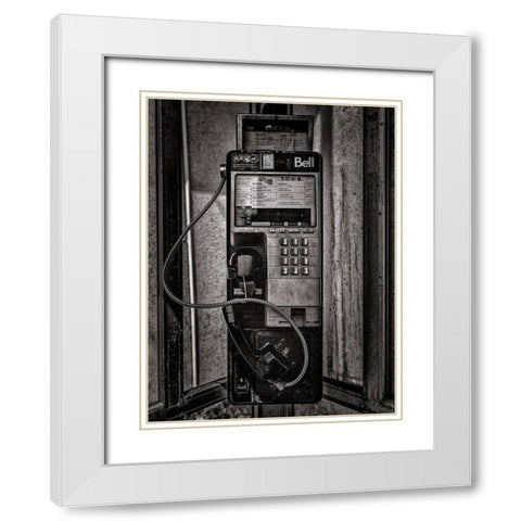 Phone Booth No 24 White Modern Wood Framed Art Print with Double Matting by Carson, Brian