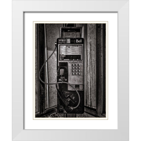 Phone Booth No 24 White Modern Wood Framed Art Print with Double Matting by Carson, Brian