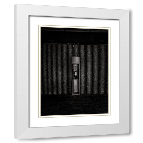 Phone Booth No 25 White Modern Wood Framed Art Print with Double Matting by Carson, Brian
